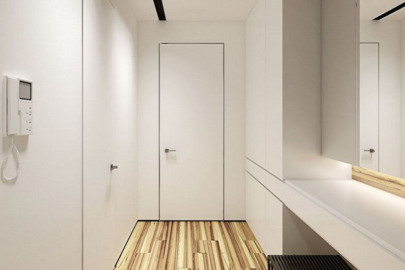 Pequeno corredor no estilo do minimalismo - Design de Interiores