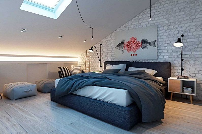 Attic soverom design: 85 fotoideer