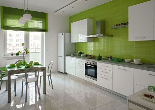 Cocina blanco-verde: 90 ideas de diseño (foto)